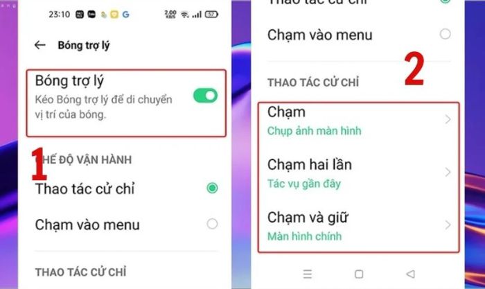 Tùy chỉnh thao tác chụp màn hình trên điện thoại OPPO