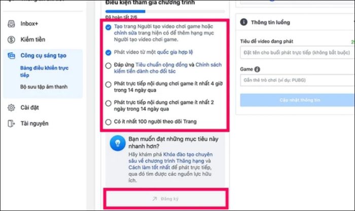 Nhấn vào nút Đăng ký
