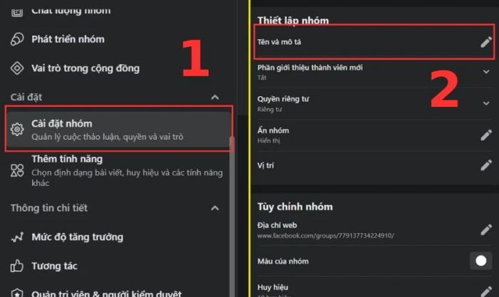 Nhấp chuột phải vào biểu tượng bút chì trong mục Tên và mô tả