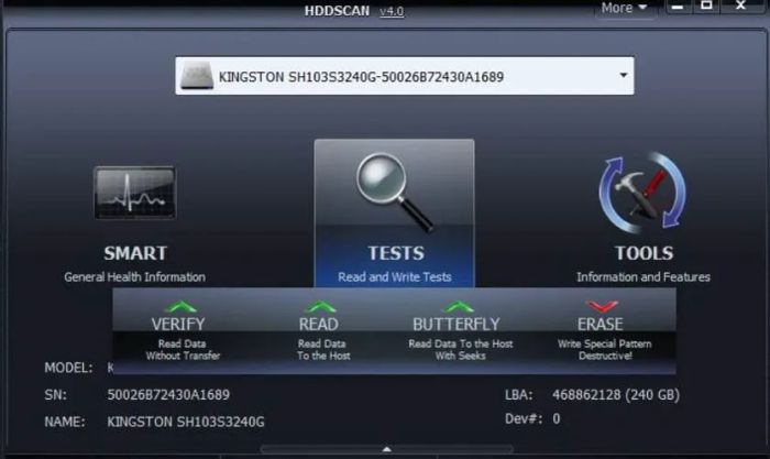 HDDScan - Công cụ mạnh mẽ để kiểm tra tình trạng ổ cứng