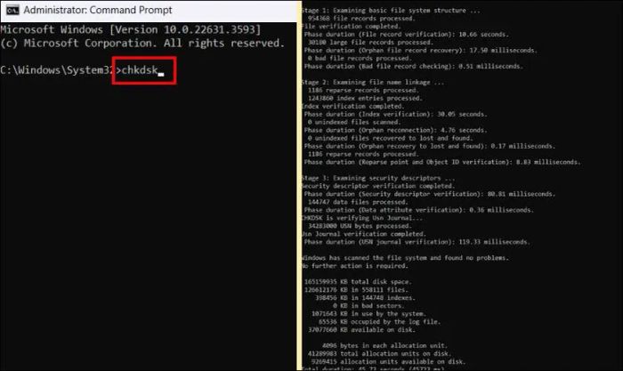 Kiểm tra tình trạng ổ cứng bằng công cụ CHKDSK tích hợp sẵn