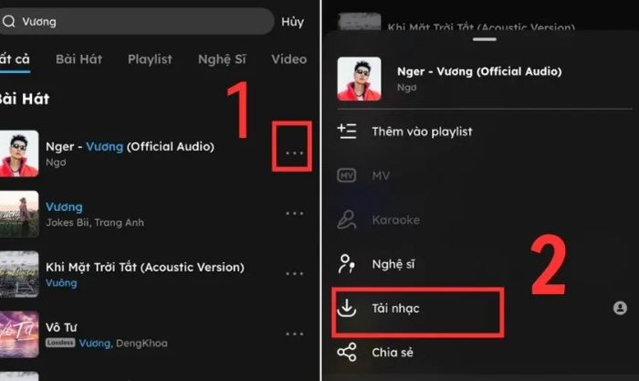 Hướng dẫn tải nhạc từ ứng dụng NhacCuaTui để đặt làm nhạc chuông điện thoại