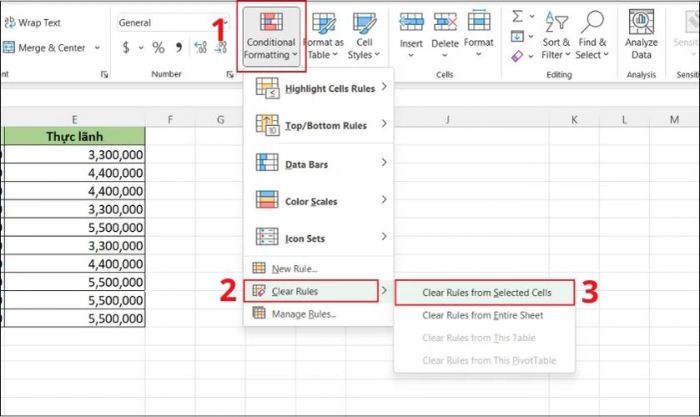 Chọn Conditional Formatting