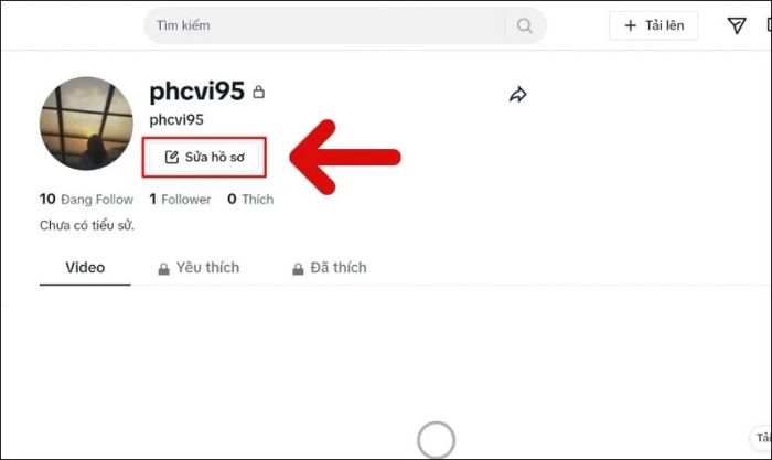 Bạn nhấn vào nút Sửa hồ sơ để tiếp tục