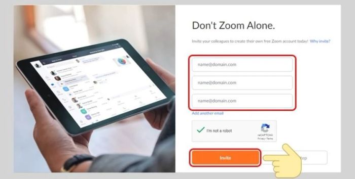 Nhập đầy đủ các thông tin mà Zoom yêu cầu