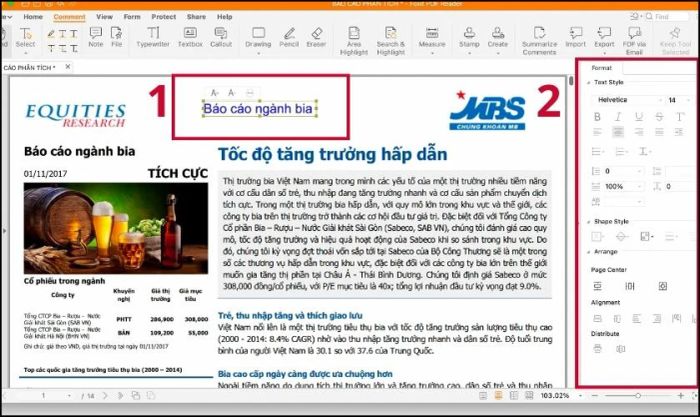 Điều chỉnh lại định dạng