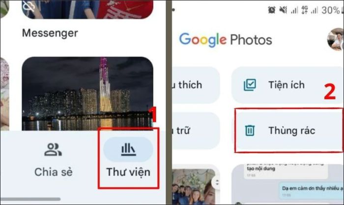 Các bước khôi phục ảnh đã xóa trên Google Photos