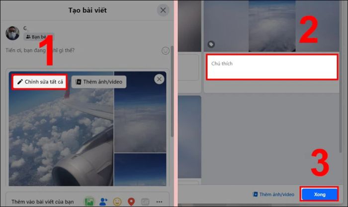Sau đó, bạn chọn mục Chỉnh sửa tất cả và thêm caption