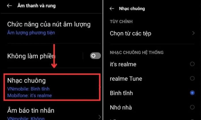 Cài đặt nhạc chuông mặc định trên điện thoại OPPO