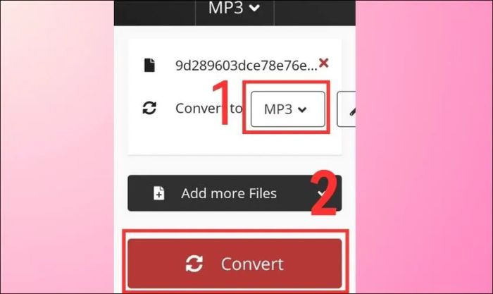 Nhấn Convert để tiến hành chuyển đổi file