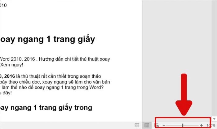 Kéo thanh điều chỉnh kích thước để phóng to hoặc thu nhỏ
