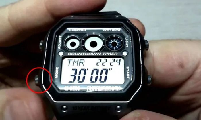 Nhấn liên tiếp nút MODE