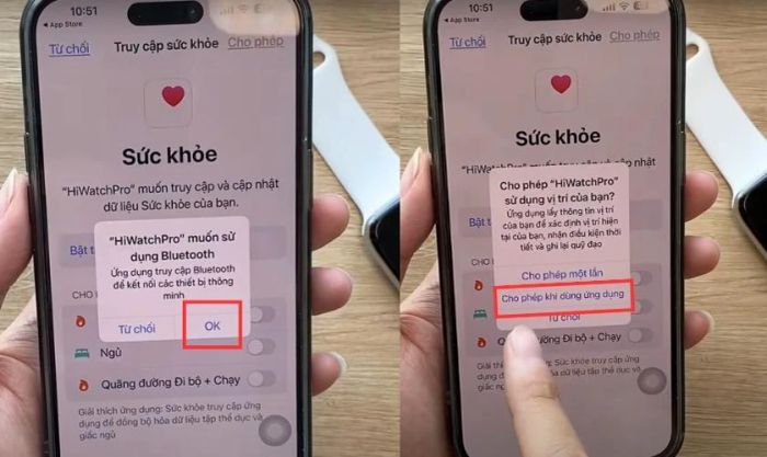 Mở ứng dụng và nhấn OK hoặc Cho phép để tiếp tục