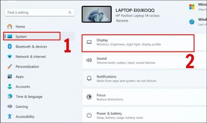 Cách thu nhỏ hoặc phóng to màn hình máy tính trong mục Settings