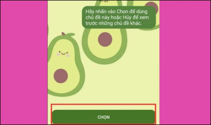 Nhấn Chọn chủ đề đó
