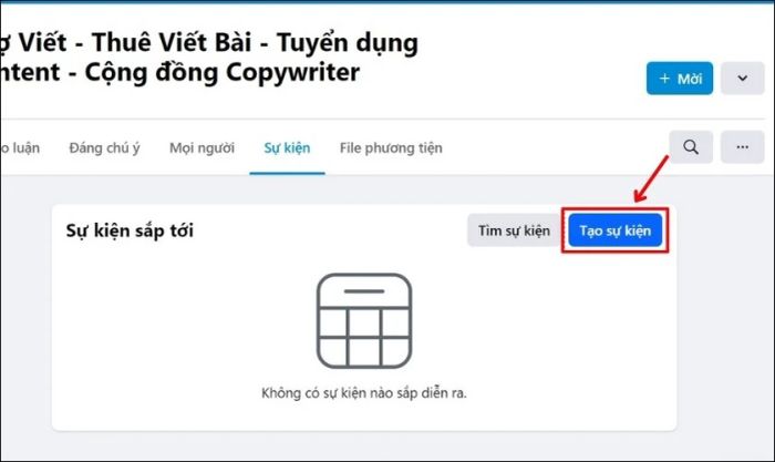 Chọn mục Tạo sự kiện ngay
