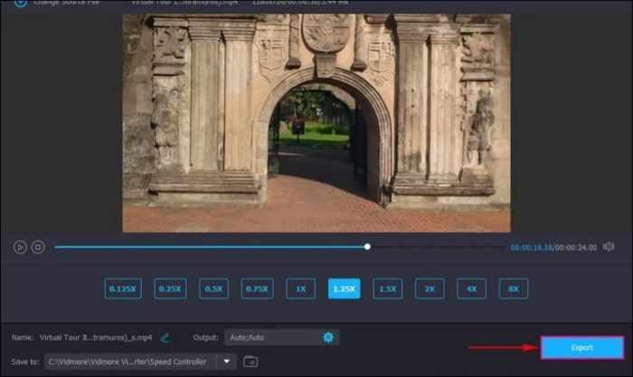 Nhấn vào nút Export để xuất video TikTok với tốc độ đã chỉnh sửa.
