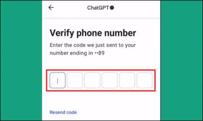 Nhập mã xác nhận