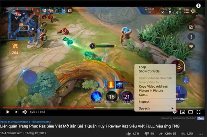 Cách thu nhỏ màn hình Youtube bằng chế độ picture in picture
