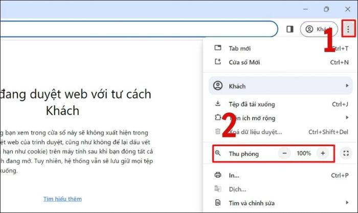 Cách điều chỉnh kích thước màn hình trên trình duyệt Internet