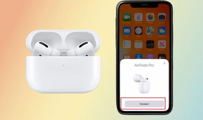 Nhấn Connect để kết nối tai nghe AirPod với iPhone