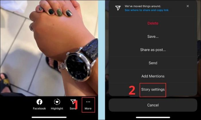 Cách lưu trữ tin trên Instagram khi chưa đủ 24 giờ vào Kho lưu trữ
