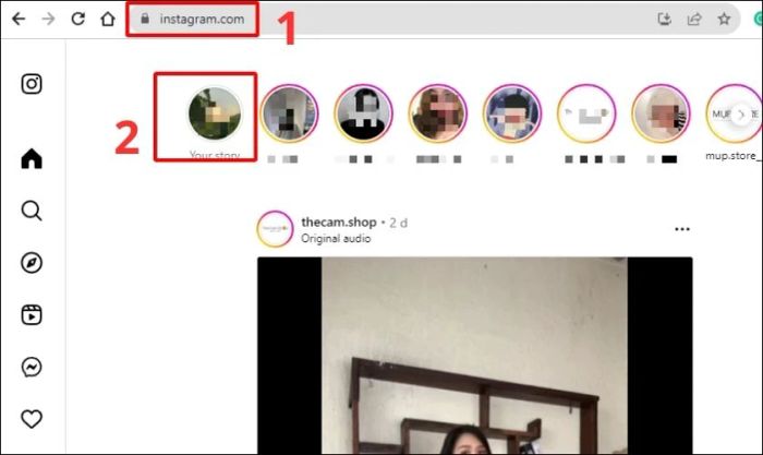 Cách lưu trữ tin trên Instagram khi chưa đủ 24 giờ bằng máy tính