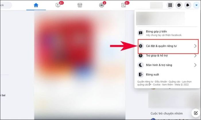 Chọn mục Cài đặt & quyền riêng tư