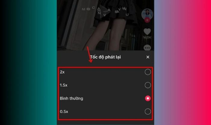 Chọn tốc độ phát