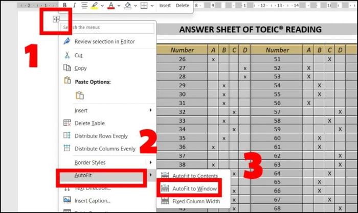 Cách sử dụng tính năng AutoFit Window trong Word