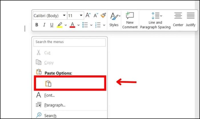 Hướng dẫn sử dụng các tùy chọn dán trong Paste Options
