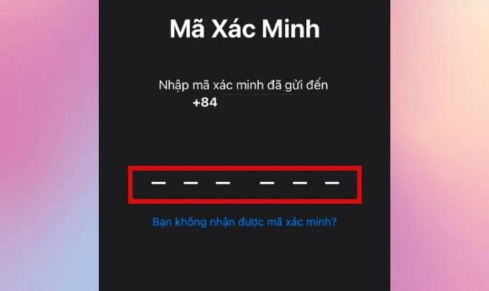Nhập Mã Xác Minh được gửi qua tin nhắn SMS để hoàn tất quá trình khôi phục mật khẩu iCloud