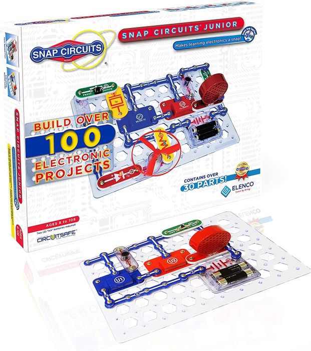 The packaging and electronic parts arranged on a plastic grid