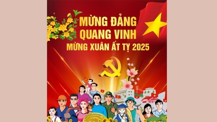 Mẫu báo tường chào mừng Đảng và mùa xuân năm 2025