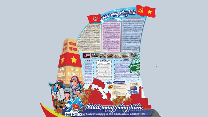 Mẫu báo tường chào mừng Đảng và mùa xuân chứa đựng khát vọng