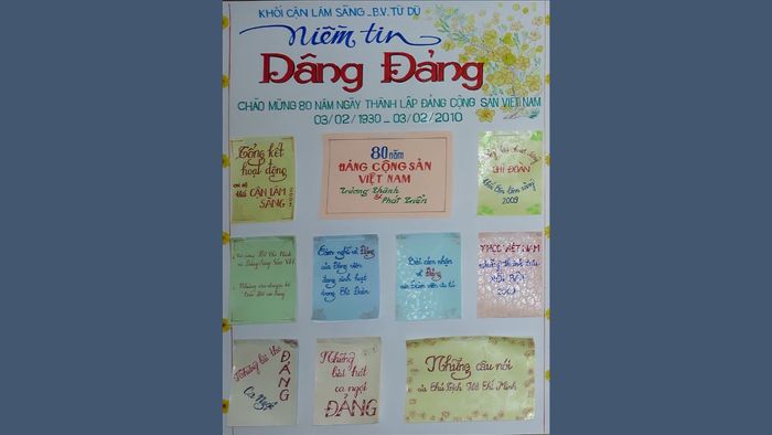 Mẫu báo tường chào mừng Đảng và mùa xuân đẹp mắt