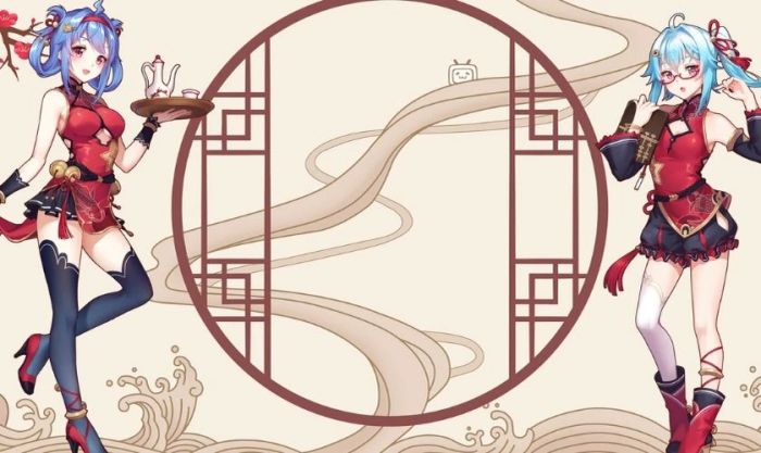Hình nền dành cho đôi bạn thân cùng đón Tết trên máy tính