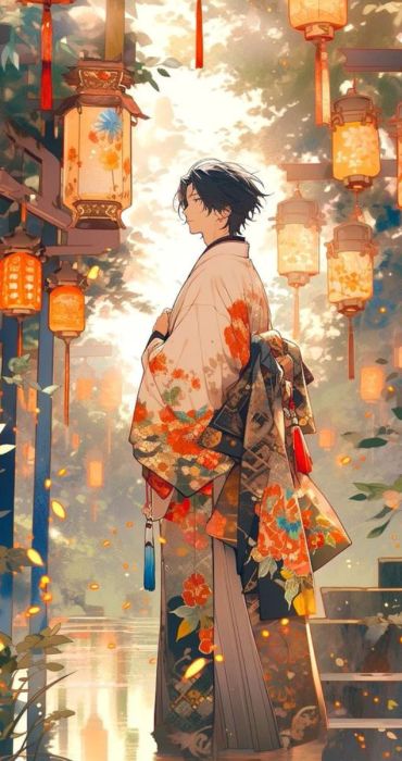 Hình nền anime Tết đẹp mắt dành cho điện thoại