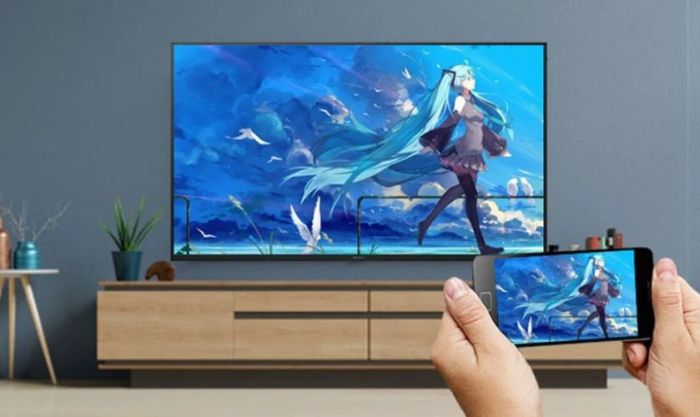 Chờ đợi quá trình kết nối giữa tivi và điện thoại hoàn tất