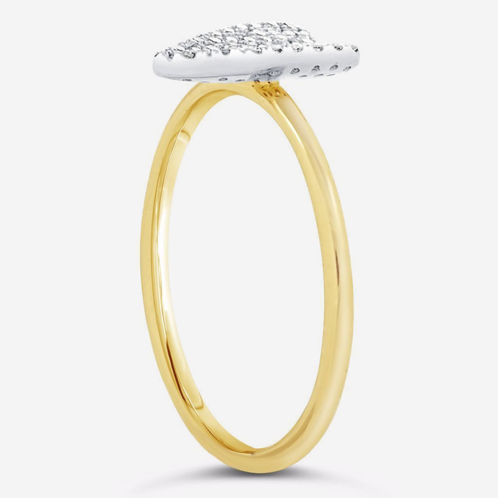 Image of the yellow gold diamond heart ring