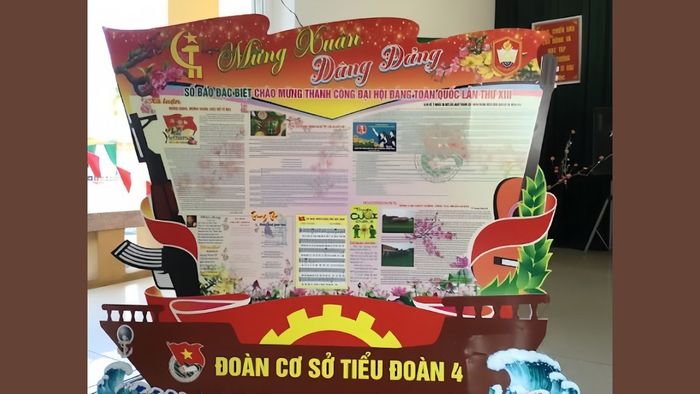 Mẫu báo tường chào mừng Đảng và mùa xuân đẹp
