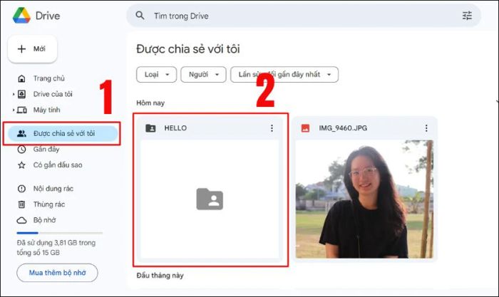 Hướng dẫn cách tải ảnh lên Drive của người khác bằng máy tính