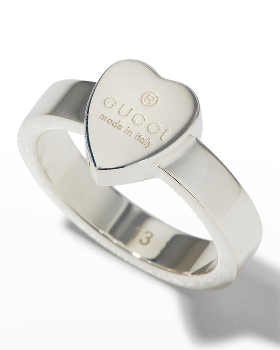 Image of the silver Gucci heart ring