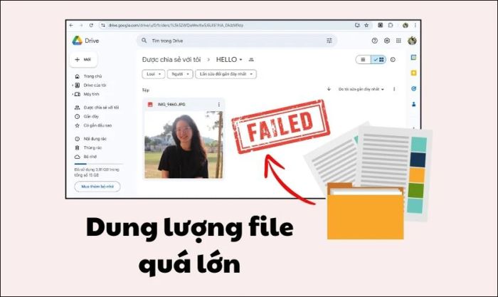 Tại sao không thể tải file lên Drive của người khác?