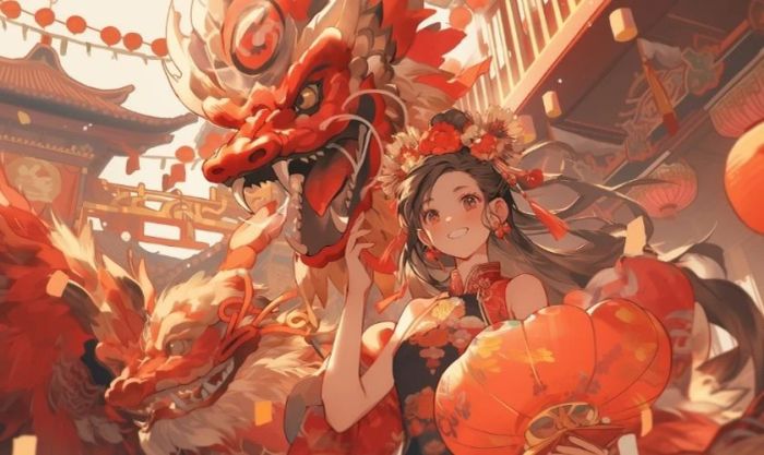 Hình nền Tết anime cực ngầu và ấn tượng