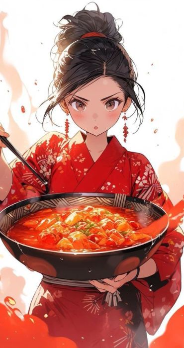 Hình nền anime đẹp mắt với chủ đề ăn uống