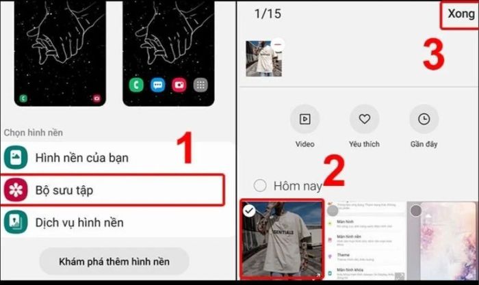 Truy cập bộ sưu tập và chọn hình ảnh muốn đặt làm ảnh nền