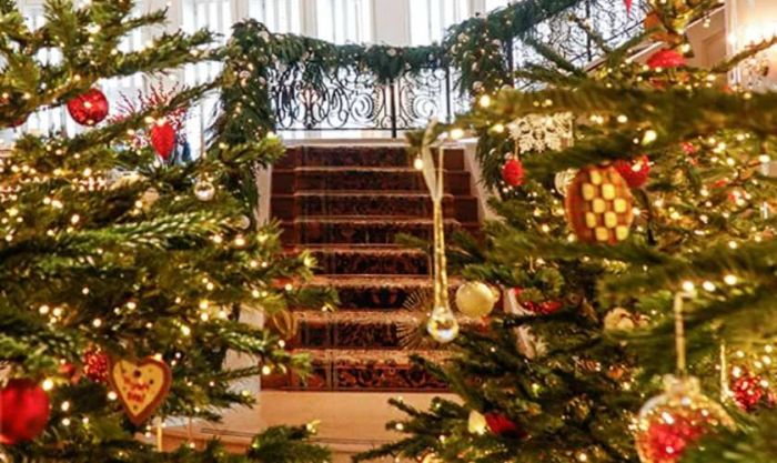 Ảnh cây thông Noel tại sảnh