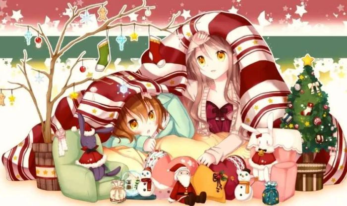 Ảnh các nhân vật hoạt hình Noel với kẹo ngọt ngào