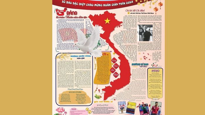Mẫu báo tường chào mừng Đảng và mùa xuân đẹp mắt